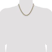 14K Yellow Gold 18" Lightweight Pavé Flat Cuban Chain - 7.2mm Width by Oro Pregiato