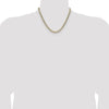 14K Yellow Gold 18" Lightweight Pavé Flat Cuban Chain Necklace with Rhodium Accents by Oro Pregiato