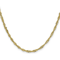 14K Yellow Gold 18" Lightweight Singapore Chain - 2.75mm Width by Oro Pregiato