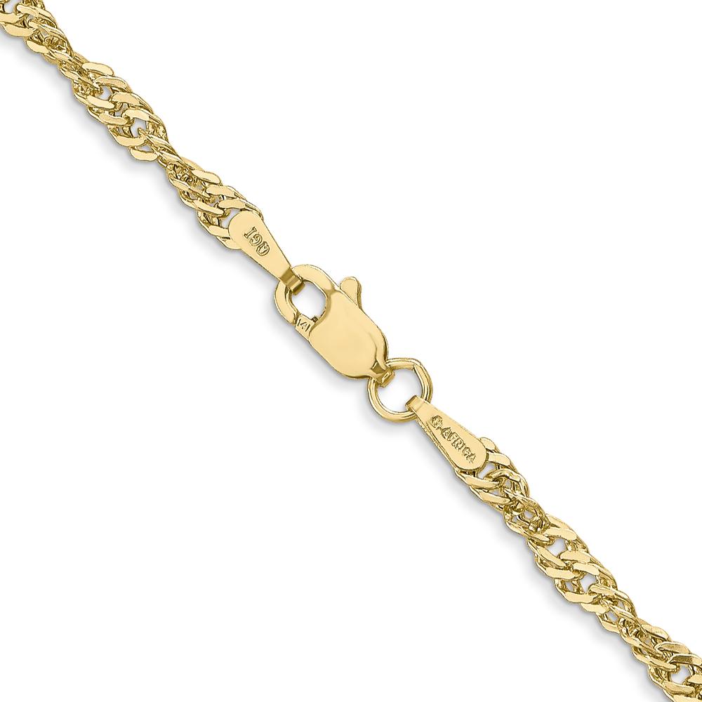 14K Yellow Gold 18" Lightweight Singapore Chain - 2.75mm Width by Oro Pregiato