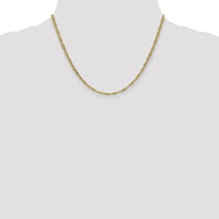 14K Yellow Gold 18" Lightweight Singapore Chain - 2.75mm Width by Oro Pregiato