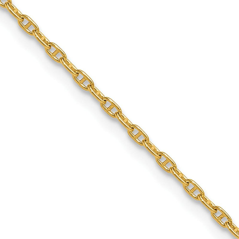 14K Yellow Gold 18" Mariners Link Chain Necklace - 1.5mm Width by Oro Pregiato