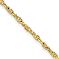 14K Yellow Gold 18" Mariners Link Chain Necklace - 2.35mm Width by Oro Pregiato