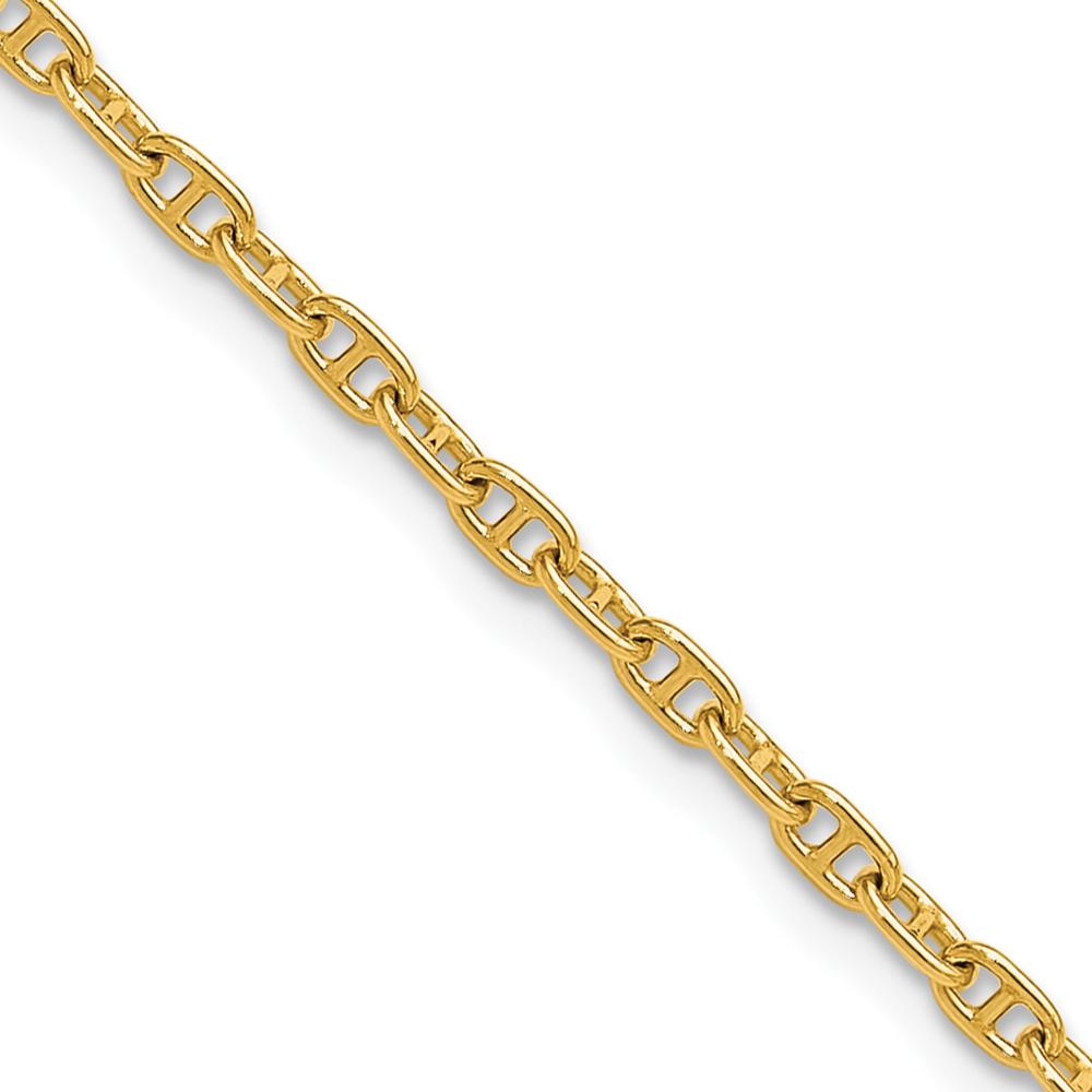 14K Yellow Gold 18" Mariners Link Chain Necklace - 2.35mm Width by Oro Pregiato
