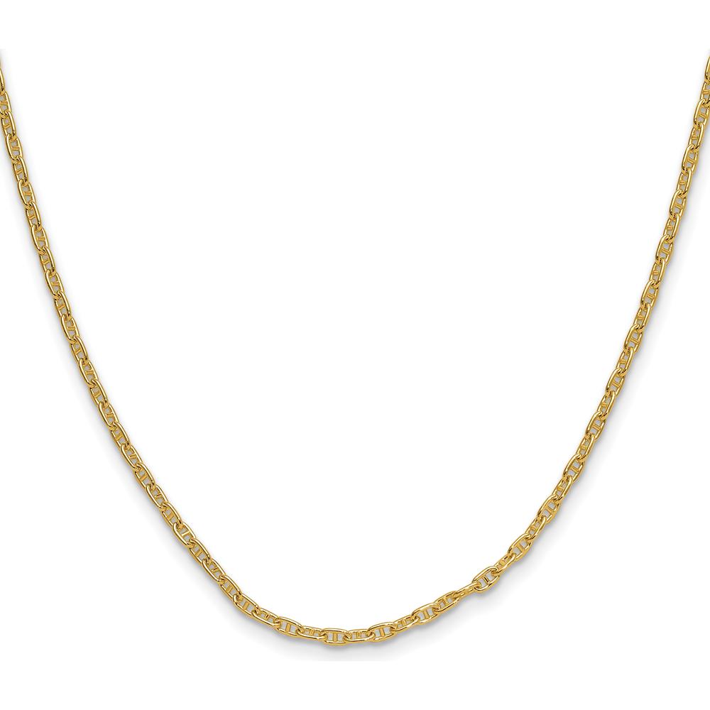 14K Yellow Gold 18" Mariners Link Chain Necklace - 2.35mm Width by Oro Pregiato