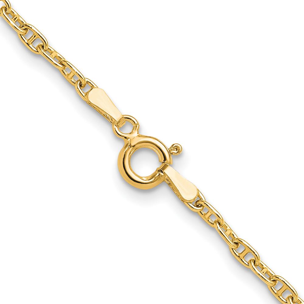 14K Yellow Gold 18" Mariners Link Chain Necklace - 2.35mm Width by Oro Pregiato