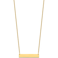 14K Yellow Gold 18" Medium Blank Bar Necklace - Polished Finish by Oro Pregiato