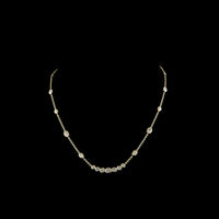 14K Yellow Gold 18" Mixed Shape Station Necklace with Bezel Set Lab Diamonds - 3.14 Carats Total Diamond Weight - Covaloro Fine Jewelry