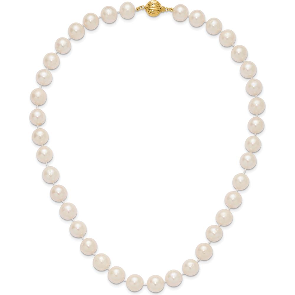 14K Yellow Gold 18" Necklace with 11-12mm Freshwater Cultured Pearls by Monteluci Fine Jewelry