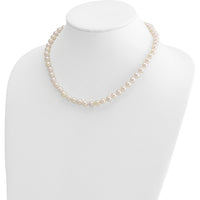 14K Yellow Gold 18" Necklace with 7-8mm Round White Akoya Saltwater Cultured Pearls by Monteluci Fine Jewelry