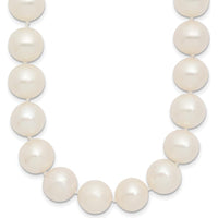 14K Yellow Gold 18" Necklace with Near-Round 10-11mm White Freshwater Cultured Pearls by Monteluci Fine Jewelry