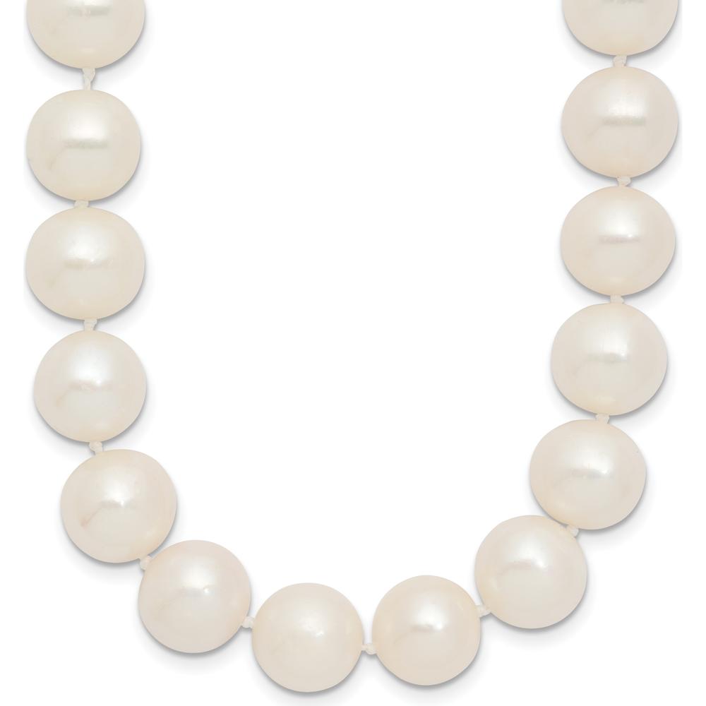 14K Yellow Gold 18" Necklace with Near-Round 10-11mm White Freshwater Cultured Pearls by Monteluci Fine Jewelry