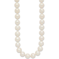 14K Yellow Gold 18" Necklace with Near-Round 10-11mm White Freshwater Cultured Pearls by Monteluci Fine Jewelry