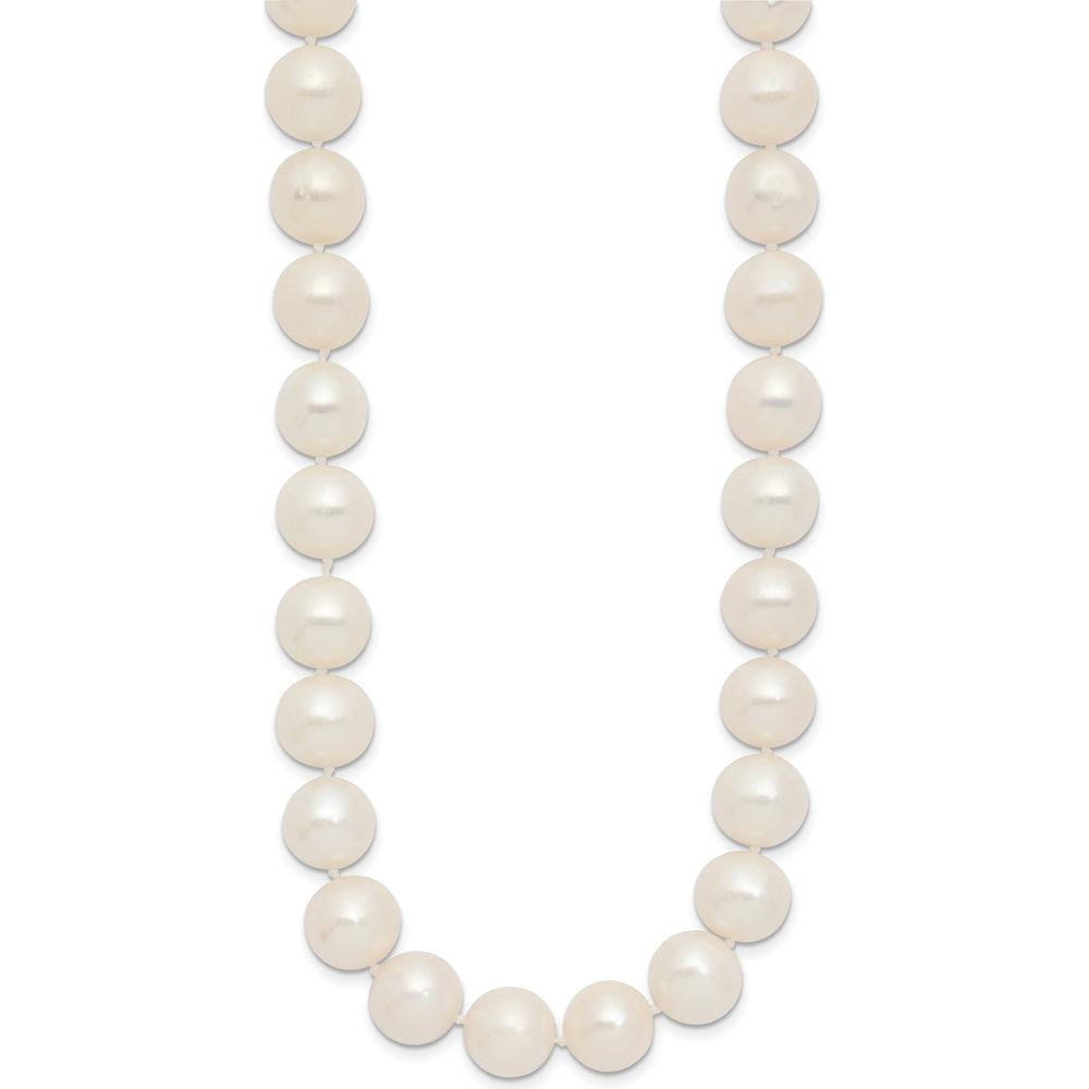 14K Yellow Gold 18" Necklace with Near-Round 10-11mm White Freshwater Cultured Pearls by Monteluci Fine Jewelry