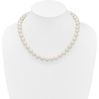 14K Yellow Gold 18" Necklace with Near-Round 10-11mm White Freshwater Cultured Pearls by Monteluci Fine Jewelry