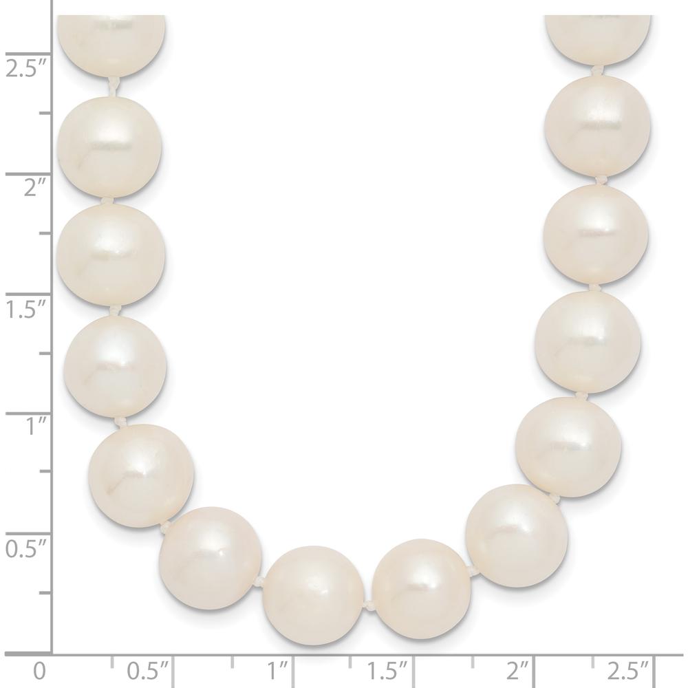 14K Yellow Gold 18" Necklace with Near-Round 10-11mm White Freshwater Cultured Pearls by Monteluci Fine Jewelry
