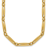 14K Yellow Gold 18" Necklace with Polished 5mm Fancy Long and Round Links by 0