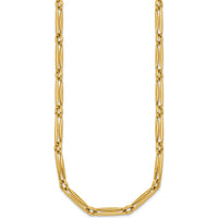 14K Yellow Gold 18" Necklace with Polished 5mm Fancy Long and Round Links by 0