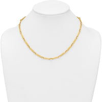 14K Yellow Gold 18" Necklace with Polished 5mm Fancy Long and Round Links by 0