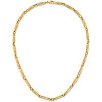 14K Yellow Gold 18" Necklace with Polished 5mm Fancy Long and Round Links by 0