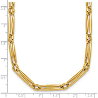 14K Yellow Gold 18" Necklace with Polished 5mm Fancy Long and Round Links by 0