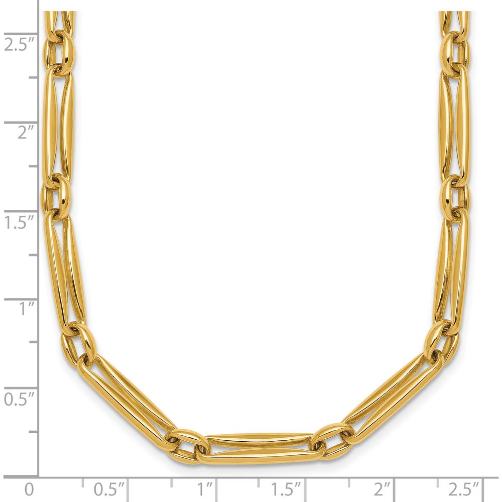14K Yellow Gold 18" Necklace with Polished 5mm Fancy Long and Round Links by 0