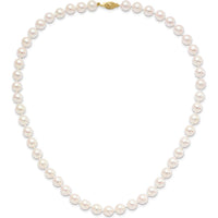 14K Yellow Gold 18" Necklace with Round Akoya Saltwater Cultured Pearls - 8-9mm by Monteluci Fine Jewelry