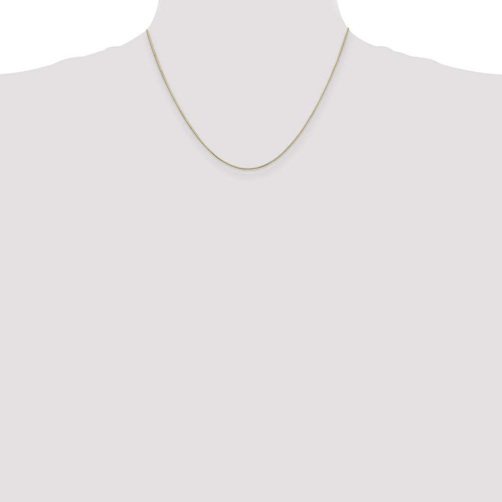 14K Yellow Gold 18" Octagonal Snake Chain Necklace with Lobster Clasp - 0.6mm Width by Oro Pregiato