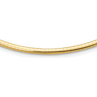 14K Yellow Gold 18" Omega Necklace with Polished Domed Profile - 3mm Width by Oro Pregiato