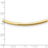 14K Yellow Gold 18" Omega Necklace with Polished Domed Profile - 3mm Width by Oro Pregiato
