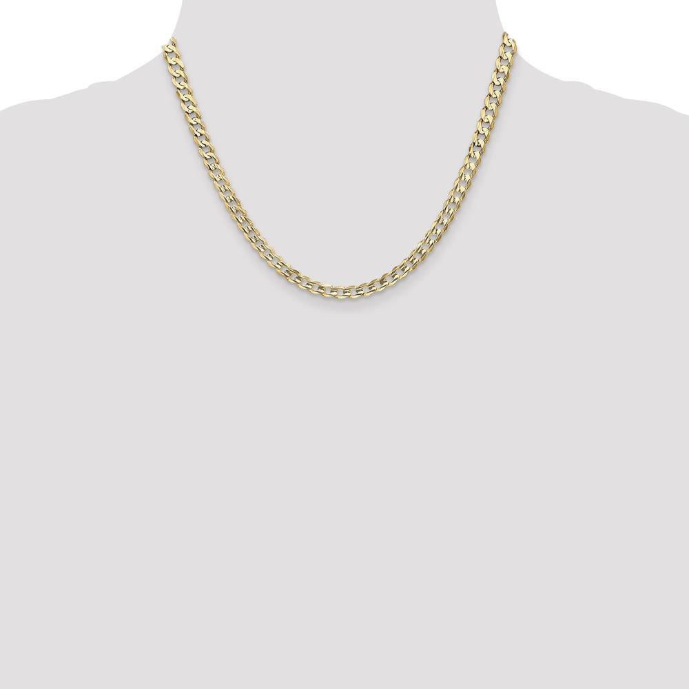 14K Yellow Gold 18" Open Concave Curb Link Necklace with Lobster Clasp by Oro Pregiato