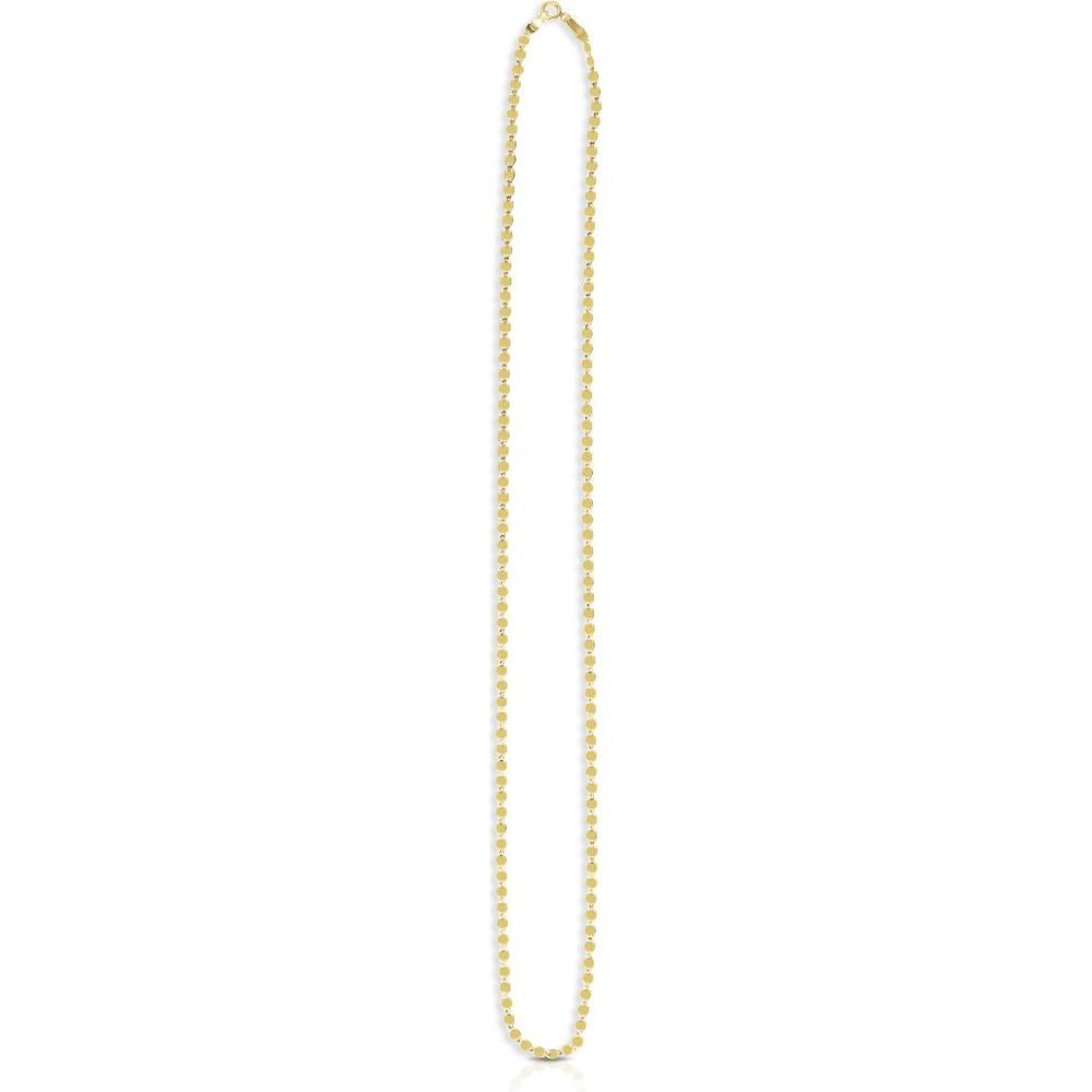 14K Yellow Gold 18" Oval Mirror Link Chain Necklace with Lobster Lock - 2.2mm by Orozza Fine Jewelry