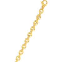 14K Yellow Gold 18" Oval Rolo Inspired Fancy Link Chain with Polished Finish by Orozza Fine Jewelry