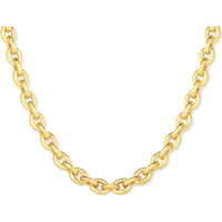 14K Yellow Gold 18" Oval Rolo Inspired Fancy Link Chain with Polished Finish by Orozza Fine Jewelry