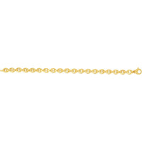 14K Yellow Gold 18" Oval Rolo Inspired Fancy Link Chain with Polished Finish by Orozza Fine Jewelry