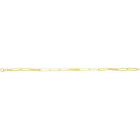 14K Yellow Gold 18" Paperclip Bar Fashion Chain with Polished Links by Orozza Fine Jewelry