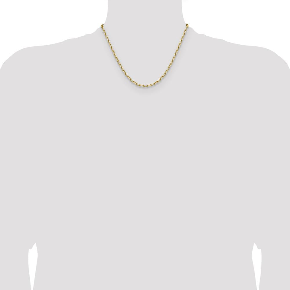 14K Yellow Gold 18" Paperclip Chain Necklace - 3.5mm Width by Oro Pregiato