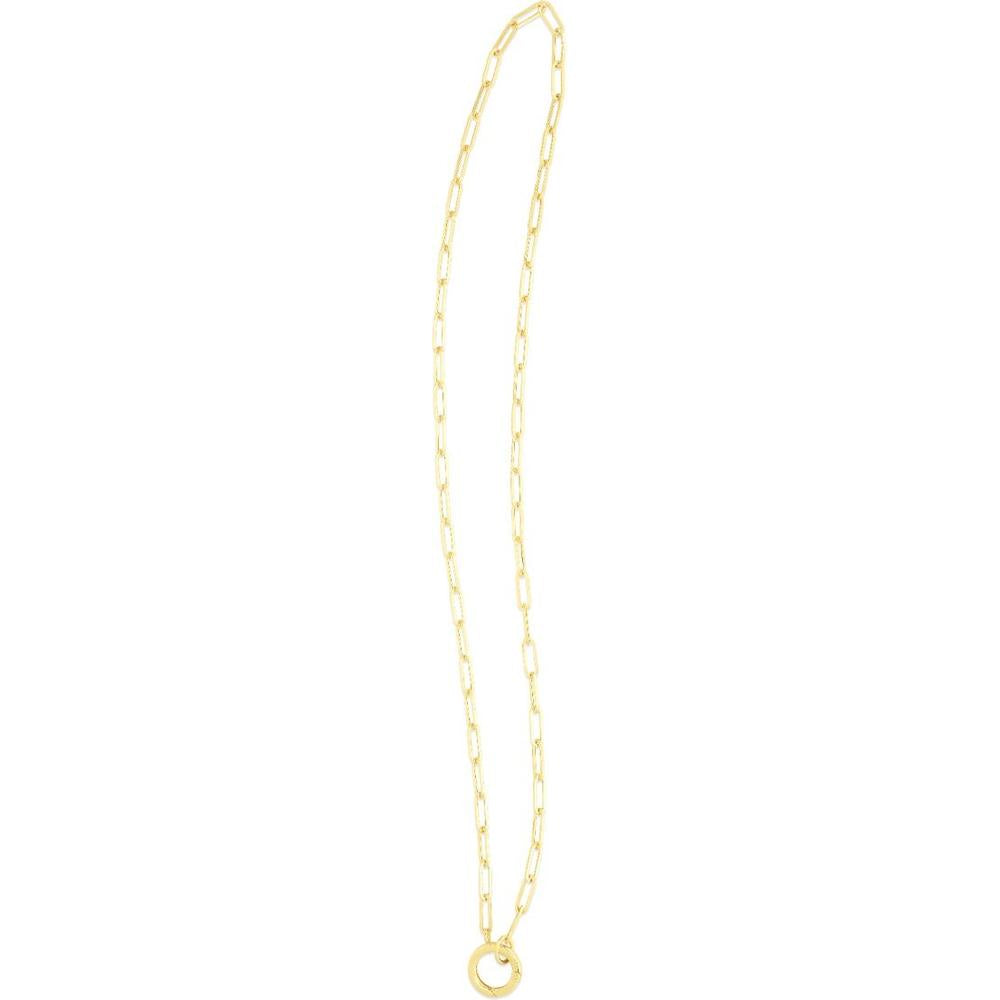 14K Yellow Gold 18" Paperclip Chain Necklace with Invisible Clasp - 3.2mm by Orozza Fine Jewelry