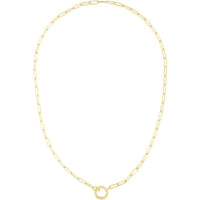 14K Yellow Gold 18" Paperclip Chain Necklace with Invisible Clasp - 3.2mm by Orozza Fine Jewelry