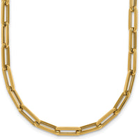 14K Yellow Gold 18" Paperclip Link Necklace with Polished 4mm Fancy Lobster Clasp by 0