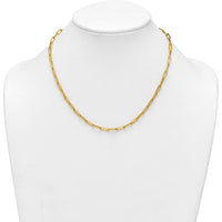 14K Yellow Gold 18" Paperclip Link Necklace with Polished 4mm Fancy Lobster Clasp by 0
