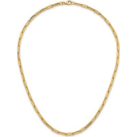 14K Yellow Gold 18" Paperclip Link Necklace with Polished 4mm Fancy Lobster Clasp by 0