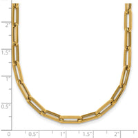 14K Yellow Gold 18" Paperclip Link Necklace with Polished 4mm Fancy Lobster Clasp by 0