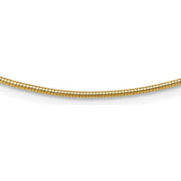 14K Yellow Gold 18" Polished 1.4mm Round Omega Necklace with Lobster Clasp by Oro Pregiato