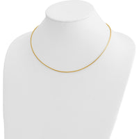 14K Yellow Gold 18" Polished 1.4mm Round Omega Necklace with Lobster Clasp by Oro Pregiato
