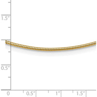 14K Yellow Gold 18" Polished 1.4mm Round Omega Necklace with Lobster Clasp by Oro Pregiato