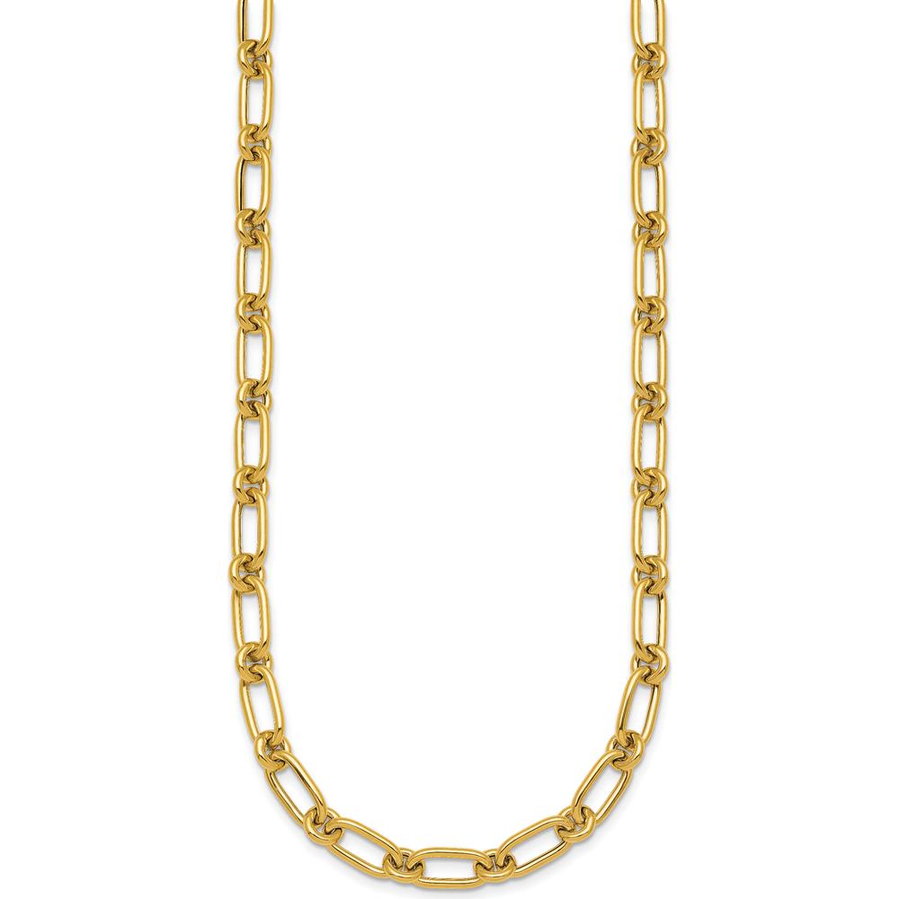 14K Yellow Gold 18" Polished 6mm Oval and Circle Link Necklace by 0