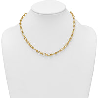14K Yellow Gold 18" Polished 6mm Oval and Circle Link Necklace by 0