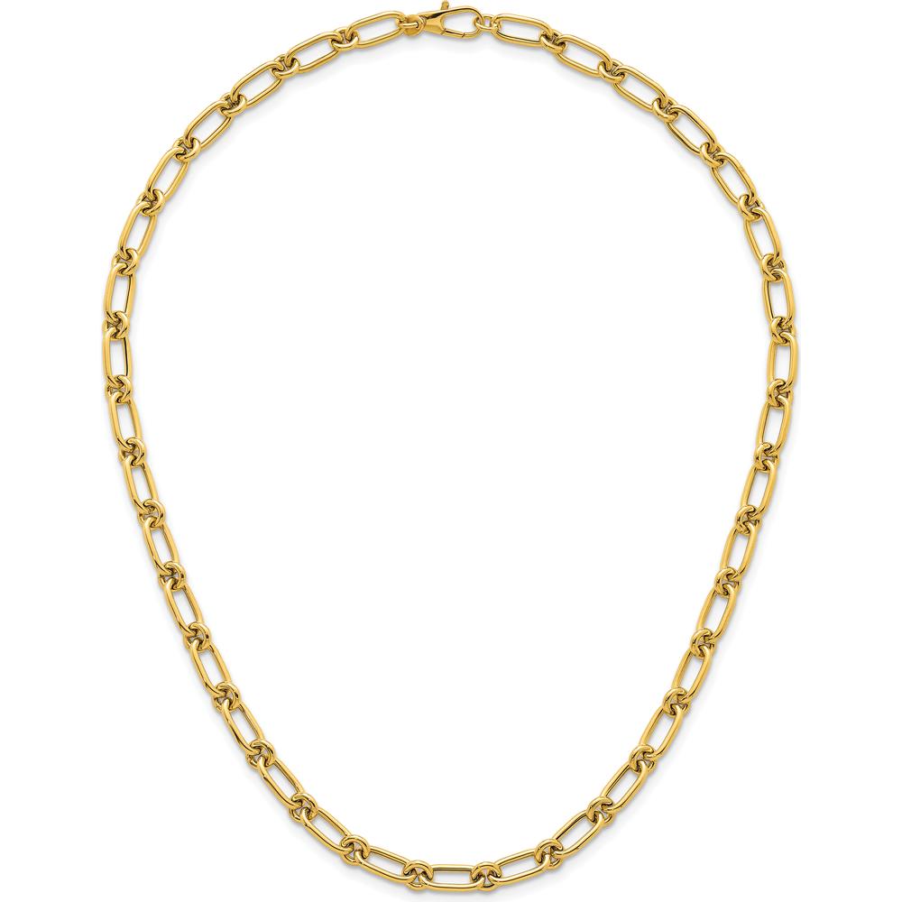 14K Yellow Gold 18" Polished 6mm Oval and Circle Link Necklace by 0