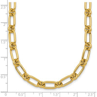 14K Yellow Gold 18" Polished 6mm Oval and Circle Link Necklace by 0